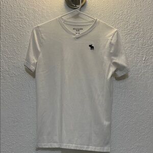 Abercrombie & Fitch Classic White Tee with Dark Blue logo